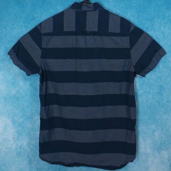 Denim & Flower Ricky Singh Button Down Shirt, Short Sleeve, Black/Gray, Size Sm - Picture 2 of 3